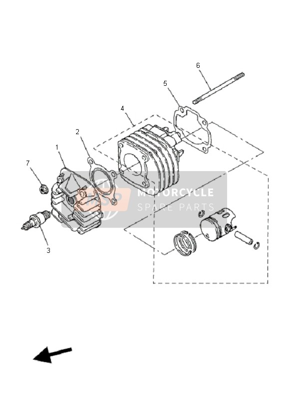 Yamaha CS50R-AC JOG 2010 Cylinder for a 2010 Yamaha CS50R-AC JOG